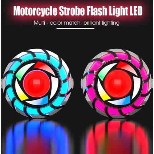 Universal Motorcycle Lights Strobe Flash Light LED Motorbike Brake Rear Lamp Taillight Two Ring Colorful Motorcycle Style