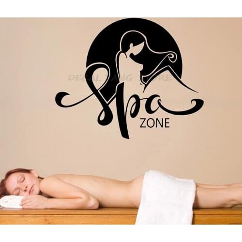 Vinyl Wall Decal Spa Zone Center Beauty Health Salon Interior Window Stickers Woman Relaxing Room Waterproof Art Mural 1539