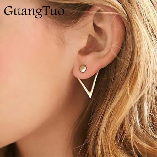 Hot Sale Fashion Jewelry Creative Personality V Stud Earrings For Women Gift Hollow Triangle Hanging Earrings Oorbellen