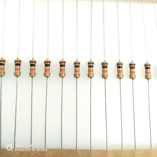 100pcs 1 / 4W Power Carbon Film Resistor Resistance 5% Tolerance Resistor 10K 4.7k 2.2K 1K 100K