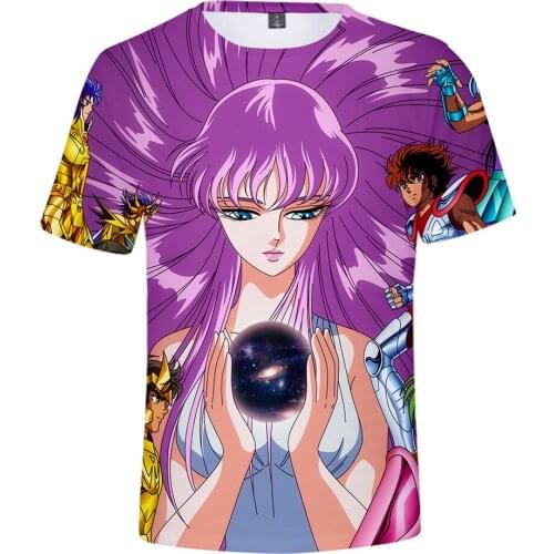 2018 summer Fashion brand t-shirt Saint Seiya 3d Print Men tshirt Hip hop Tee shirts plus size female shirt