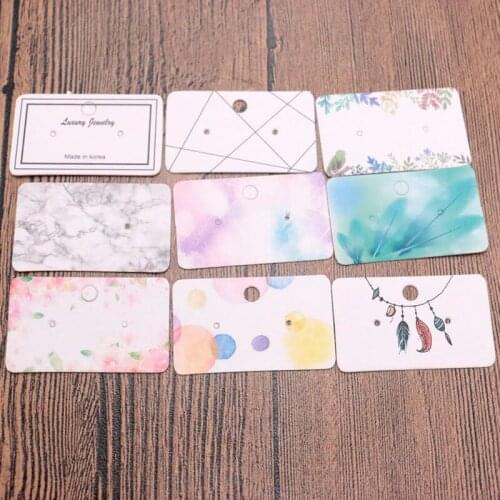 3*5cm Multicolor Earring Card 100pcs/lot White Ear Stud Packing Jewelry Stand Card Tags Custom logo Wholesale