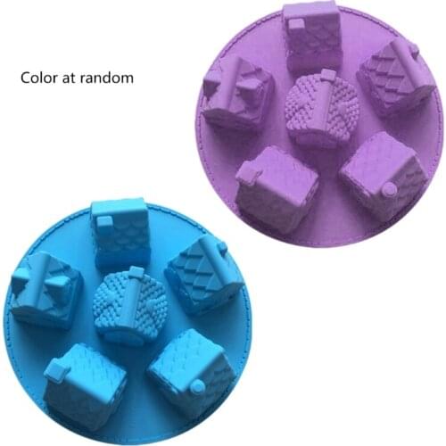 3D Christmas Small House Cake Epoxy Resin Mold Bread Cookie Silicone Mould DIY Crafts Ornaments Making Tools