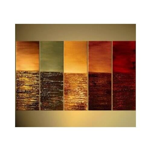 5 pieces Home Decoration Canvas Painting Five Planets Seascape Canvas Art Oil Painting Wall Art Wall Pictures for Living Room