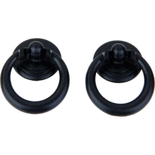 8pcs Black Metal Kitchen Cabinet Door Pulls Rings Drawer Bin Handles