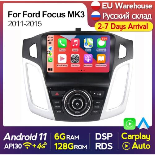 DSP Android 11 Car Radio Navigation GPS For Ford Focus MK3 MK 3 2011 2012 2013 2014 2015 Multimedia DVD Player IPS Screen WIFI