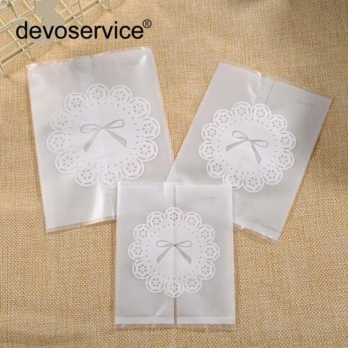 25Pcs White Hollow Moon Cake Packing Bag Bow Tie Self-styled Cookie Packing Bag Candy Gift Bags Dessert Cake Baking Bag Supplies
