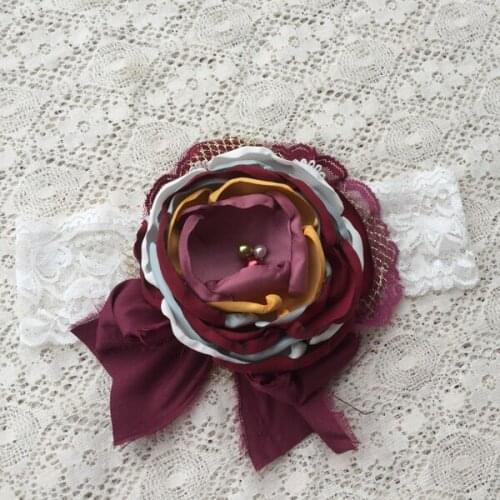 Free Shipping Fall Big Burned Flower Girl Headband Kids Hair Accessories