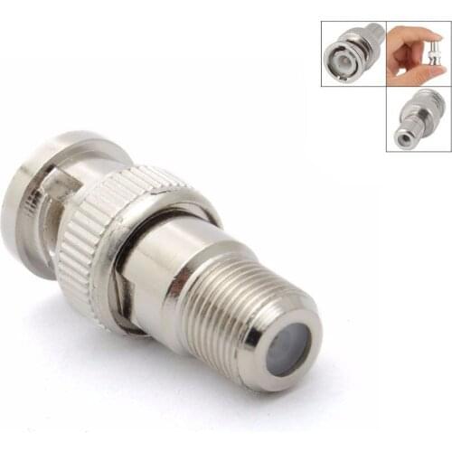BNC Male Plug to F Female Jack Adapter Coax Cable Connector Coupler CCTV Camera