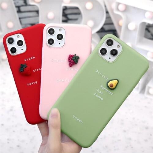Cute 3D Pattern Phone Case For iPhone 11 Pro XS Max XR X 8 7 6 S Plus 5 New SE 2020 Cute Fruit Avocado Soft TPU Candy Cover Etui