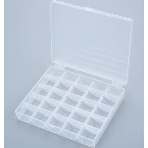 Home Sewing Accessories Empty Box 25 Bobbins Sewing Machine Spools With Thread Storage Case Box Sewing Tools 120*100*25m