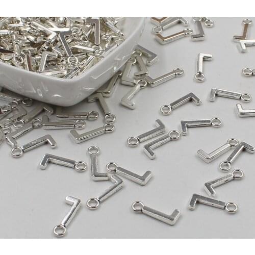20 pcs Double Side Alphabet(L)Letter Tag Charm Pendant Initials Jewelry Making