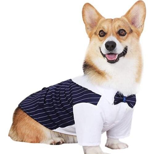 Gentleman Dog And Cat Clothes Wedding Suit Formal Shirt For Small Dogs Bowtie Tuxedo Pet Outfit For Cat Spring And Summer Suits