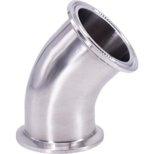 1.5" 2" 2.5" 3" 3.5" 4" Tri Clamp 45 Degree Elbow SUS304 Stainless Sanitary Pipe Fitting Connector Homebrew