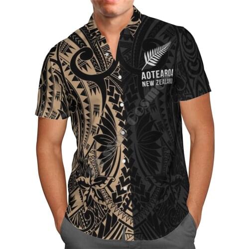 Hawaii Shirt Hawaiian beach summer Fashion Kosrae Polynesian Tattoos Printed 3d Mens Shirt Harajuku Tee hip hop shirts