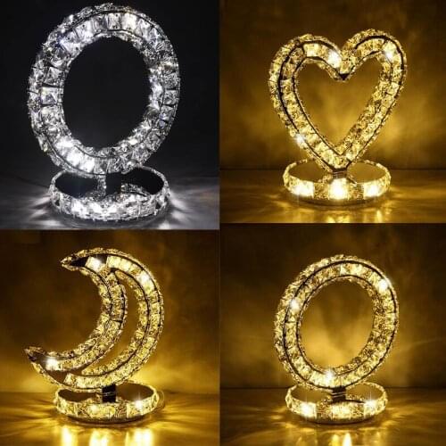 Crystal Table Lamp K9 Crystal Bedside Lamp For Bedroom Studio Table Round LED Lamp Decorative Table Lamp Glass Crystal Light