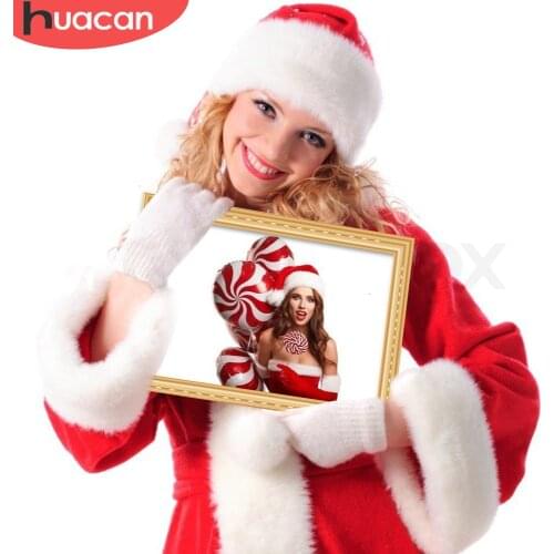 HUACAN Full Round Diamond Painting Photo Custom Diamond Embroidery Picture Of Rhinestone Diamond Mosaic Kits Christmas Gift
