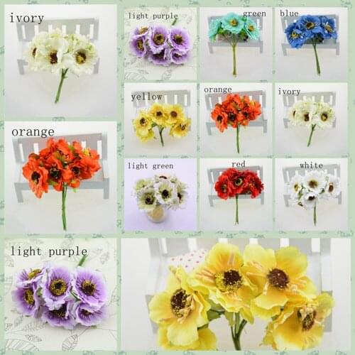 72PCS/lot 3.5cm Simulation Artificial Cherry Blossom Party Supplies Wedding Card Decoration Festive Handmade Sun Flower