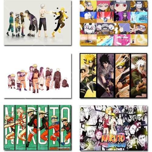 Kakashi Sasuke Japanese Poster Anime Naruto Canvas Painting Mural Living Room Bedroom Home Wall Art Picture Decoration