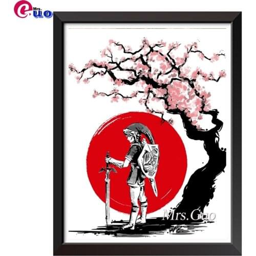 Full Square/Round Diamond Painting Cross Stitch Kits Pink Tree 5D DIY Diamond Embroidery "Hero Under Sun" Diamond Mosaic Decor