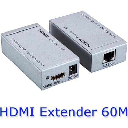 Kaycube HDMI Extender By single UTP CAT5e/CAT6 Cable Extend HDTV up To 60 Meters For 1080P Transmitter And Receiver Super