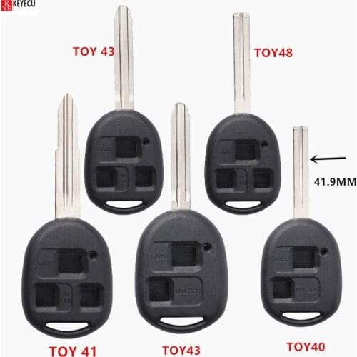 KEYECU 10PCS High Quality Remote Key Shell 2 Button / 3 Button Replacement for Toyota TOY48/TOY40/TOY41/TOY43 Blade
