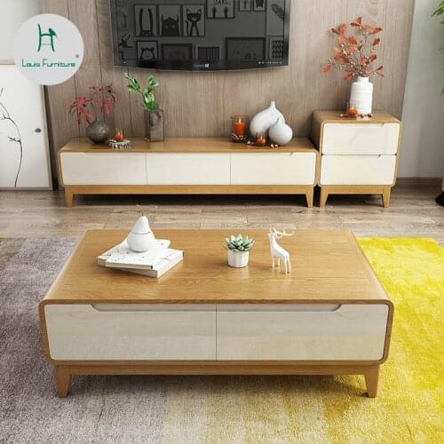 Louis Fashion Nordic Coffee Table Modern Simple Living Room Original Wooden Multi Functional Small Family Coffee