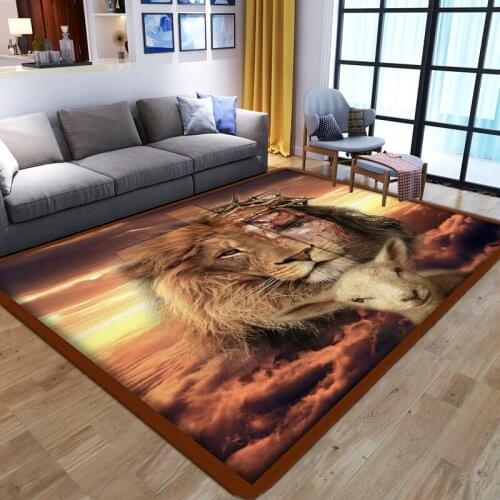 Cartoon lion 3D Printing Carpets For Living Room Bedroom Area Rug Soft Flannel Child Play Large Carpet Kids Room Crawl Floor Mat