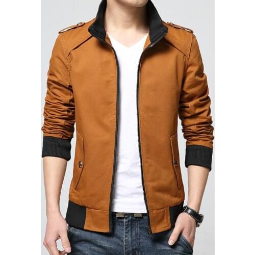 Pop Mens Cotton Jackets Coats Men Spring Autumn Tops Outwears Male Stand Business Casual Formal Jackets For Men Work Clothes