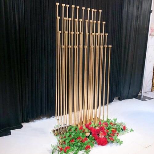 New wedding decoration tall gold metal candelabra candle holder candlestick backgrounds stand stage decoration backdrop stand