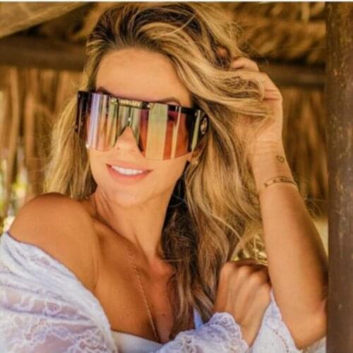 New Fashion Luxury Vintage Hollow Female Sunglasses Personality Trend Oversized Frame One-piece High-quality Sun Glasses
