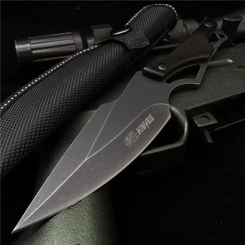 21CM (8') 58HRC Fixed Blade Pipe Cutter Pocket Knives Outdoor Survival Hunting Fixed Blade Straight Knife Portable Knifes