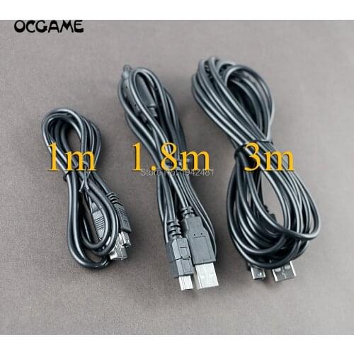 OCGAME 12pcs/lot 1m 1.8m 3m USB Power Charger Charging Cable Cord For Playstation 3 For PS3 Controller Accessories Black