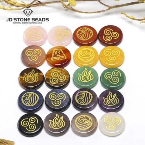Wholesale Seven Chakra Stone 4pcs/Lot Yoga Chakra Round Healing Crystals Stone Polished Energy Stones Best Gift