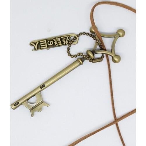 Wholesale 5 Pcs 2021 Attack on Titan Necklaces Japanese Anime Figues Eren Jaeger Neck Accessories for Women Men Jewelry Gifts