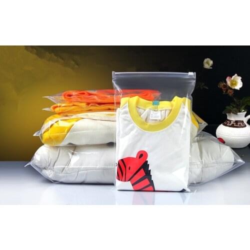 Mate Clear CPE Travel Bath Self Seal Cloth Package Pouch Cosmetics Zipper Plastic Bag Handkerchief Sock Ziplock T Shirt Pack Bag