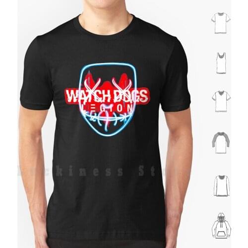 Watchdogs Legion - Glow Mask T Shirt 6xl Cotton Cool Tee Watchdogs Legion Watchdogs 3 Watchdogs 2 Watchdogs Aiden Pearce Marcus