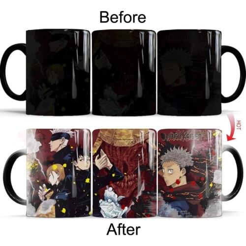 Jujutsu Kaisen 11oz Color Changing Mug 350ml Heat Sensitive Magic Ceramic Tea Milk Coffee Cup Boy Friend Gift