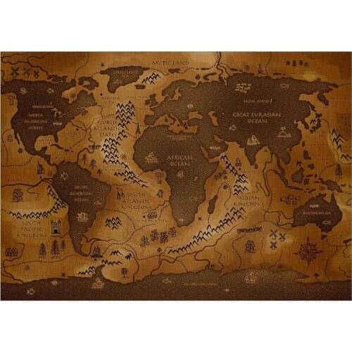 Vintage World Map Art print Silk poster Home Wall Decor