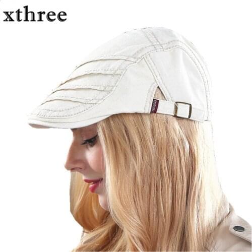 Xthree Fashion Visors Beret Cap Cotton Hats for Men and Women Sun hat Planas Flat Caps Adjustable Berets