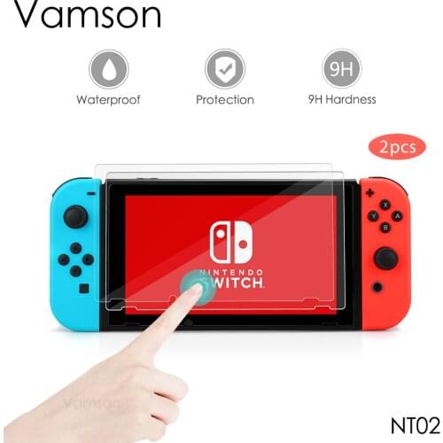 Vamson for Nintendo Switch NS 1-3Pack Tempered Glass Screen Protector with Cleaning Cloth Protection for Switch Accessories NT02