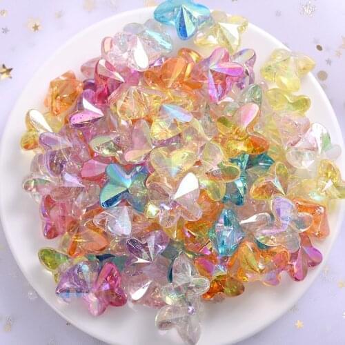 10Pcs/Lot Mixed Transparent Butterfly Shape Acrylic Spacer Loose Beads For DIY Jewelry Making Bracelet Necklace Accessories