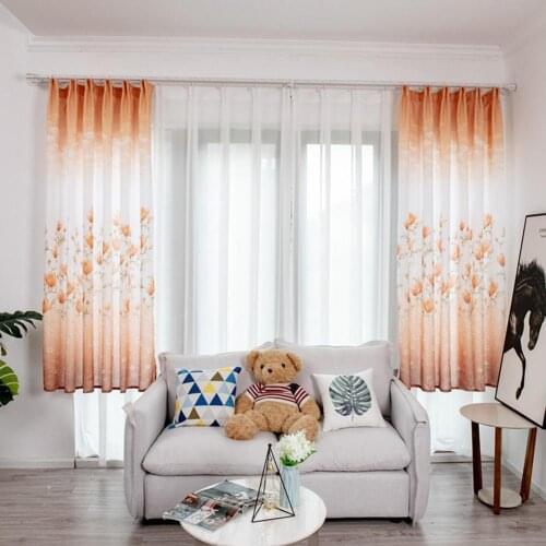 100x200cm Concise and Beautiful Flower Light Blocking Window Curtain Balcony Drape Patio Hotel Bedroom Living Room Decor