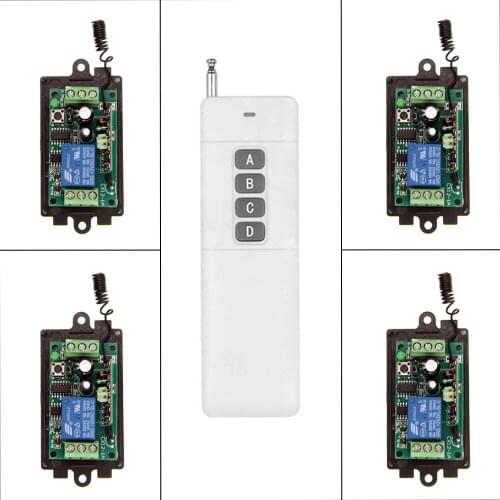 3000m DIY DC 9V 12V 24V 1 CH 1CH RF Wireless Remote Control Switch System,315/433 MHz ,4CH Transmitter + Receiver,Momentary