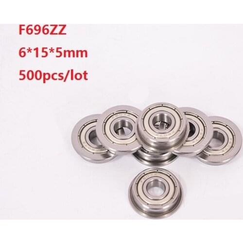 500pcs F696ZZ F696Z F696 Z ZZ F696-ZZ 6x15x5mm Flange Deep Groove Ball Bearing Miniature 6*15*5mm