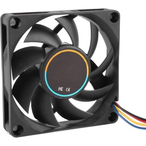 70x70x15mm 12V 4 Pins PWM PC Computer Case CPU Cooler Cooling Fan Black