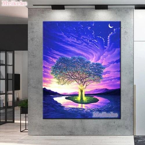 5D Diy Diamond Painting Four season Tree Cross stitch Kit Full Drill Square Embroidery Mosaic Art Picture of Rhinestones Decor