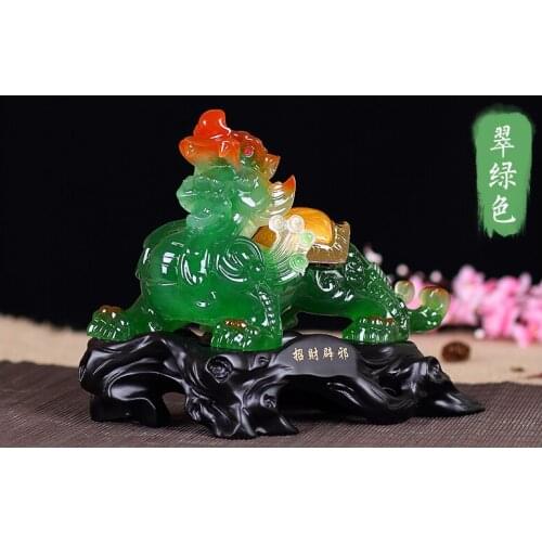 32cm LARGE # office home lobby efficacious FENG SHUI Talisman Protection Money Drawing 3D crystal PI XIU Sculpture ART statue