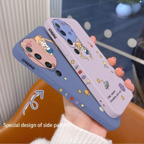 Planet Beautiful Girl Phone Case For Xiaomi Mi 10 10Lite 10Pro 10S Note 10 Lite Pro Liquid Silicone Cover