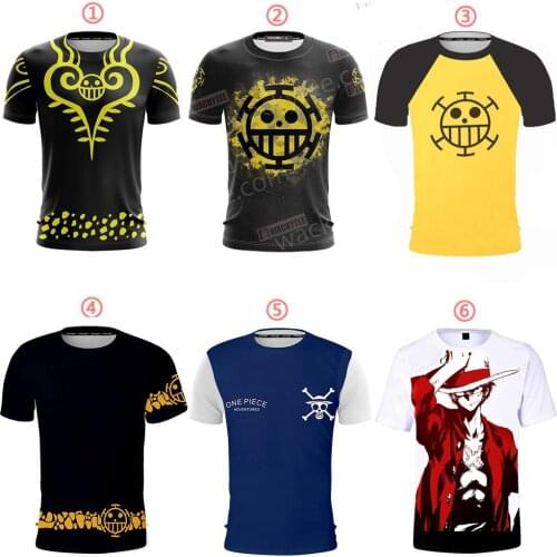 COSSUN Trafalgar D. Water Law Tee Cosplay Luffy Ace Zoro Short Sleeve T Shirt Mens Casual T-shirt